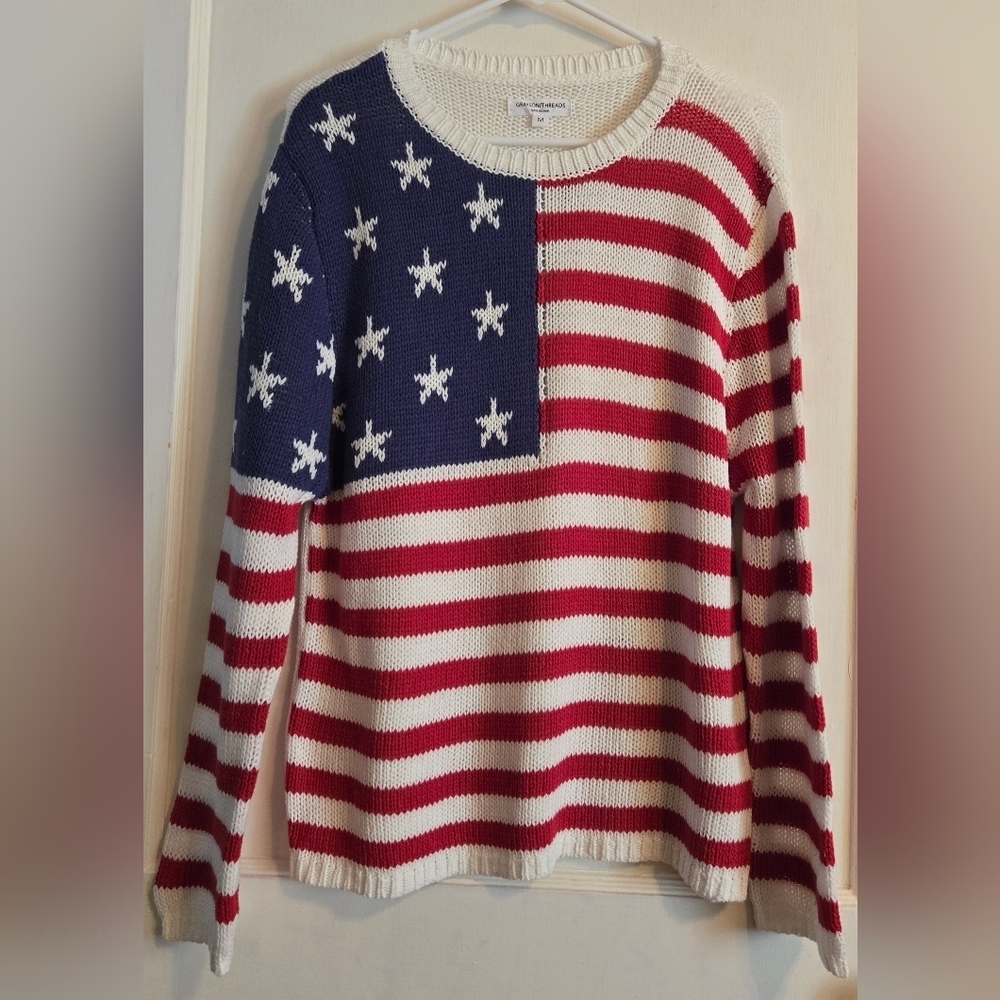 NWT | Grayson Threads | American Flag Knit Striped Sweater | Size: Medium - Picture 5 of 15